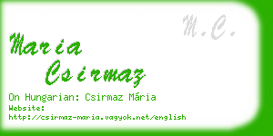 maria csirmaz business card